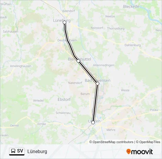 Автобус SV: карта маршрута