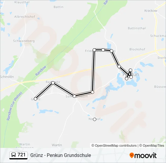721 Bus Line Map