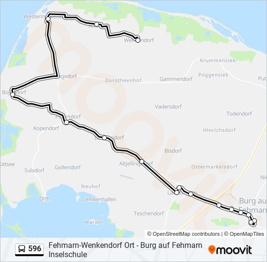 596 bus Line Map