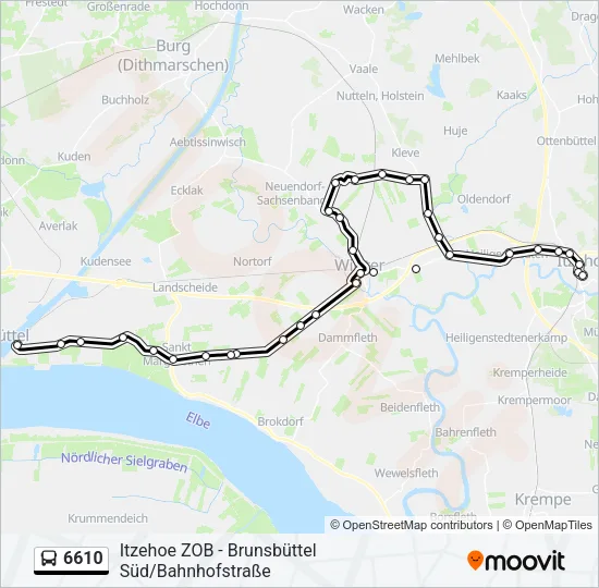 Автобус 6610: карта маршрута