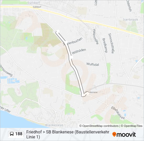 Автобус 188: карта маршрута
