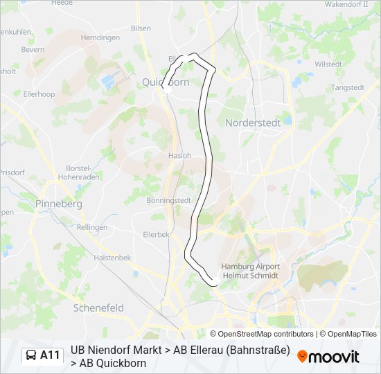 Автобус A11: карта маршрута