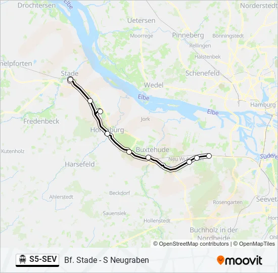 S-Bahn S5-SEV: карта маршрута