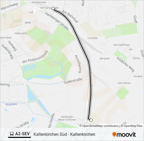  A2-SEV: карта маршрута