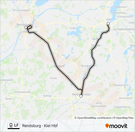 Поезд LF: карта маршрута
