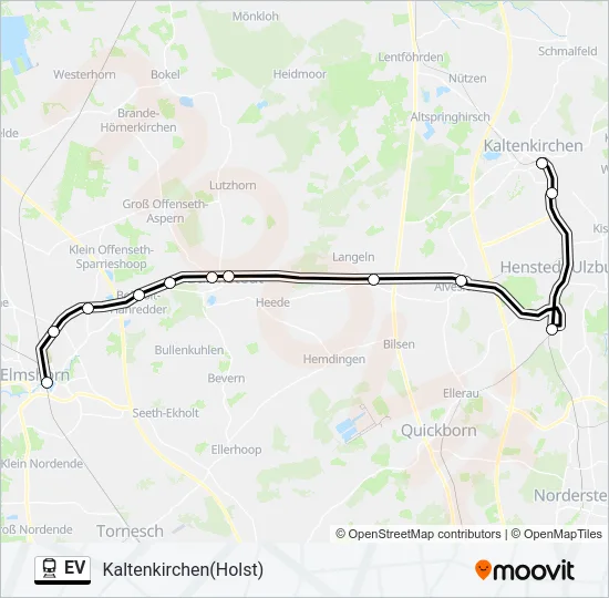 Поезд EV: карта маршрута