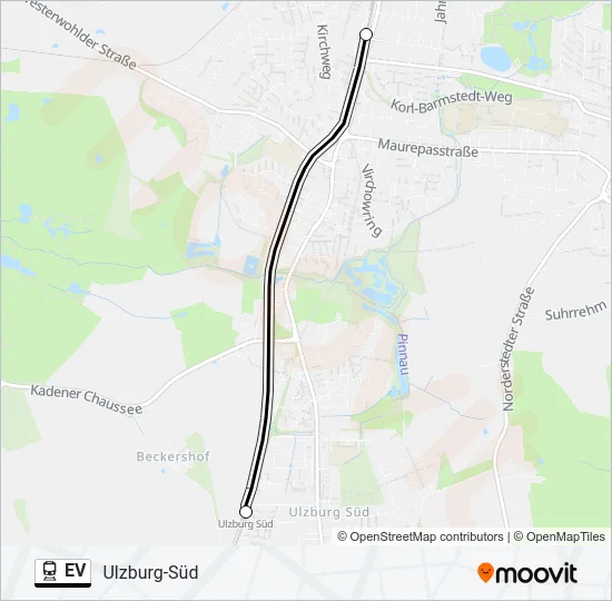 Поезд EV: карта маршрута