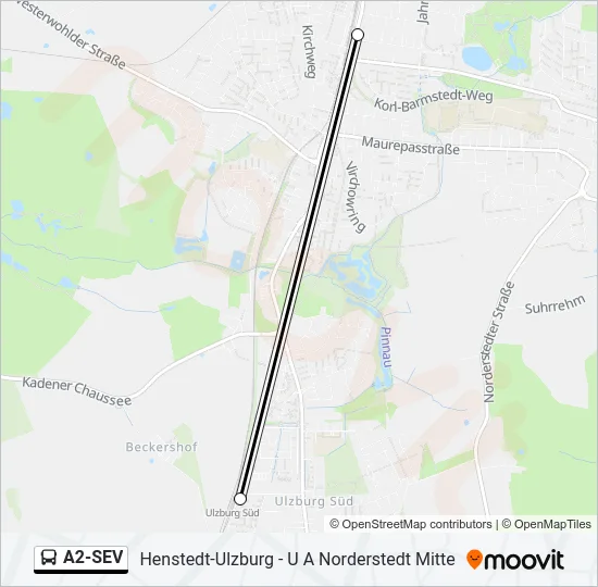 A2-SEV Bus Line Map