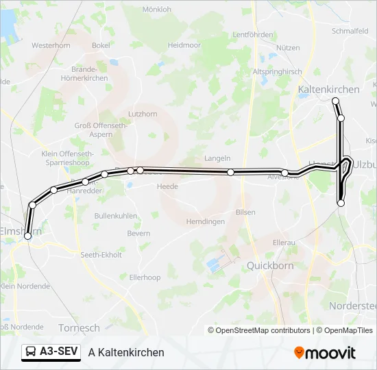 Автобус A3-SEV: карта маршрута
