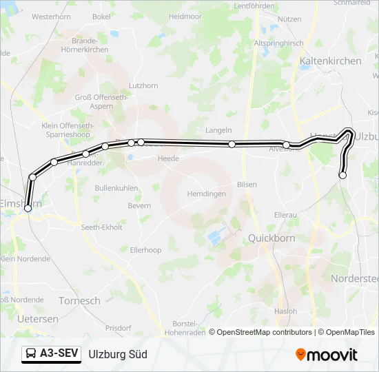 A3-SEV Bus Line Map