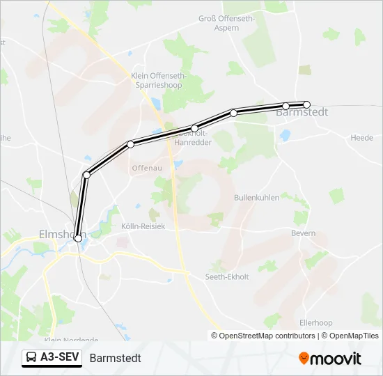 A3-SEV Bus Line Map