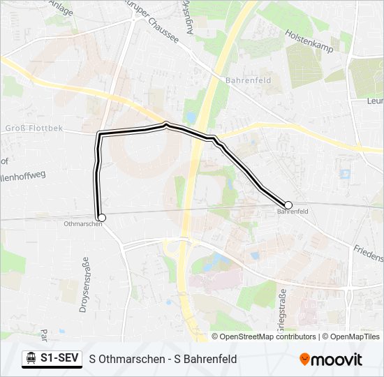 S-Bahn S1-SEV: карта маршрута