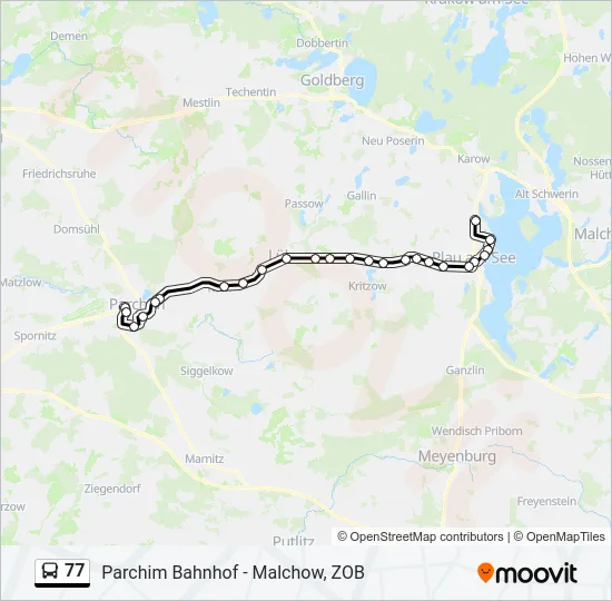 Автобус 77: карта маршрута