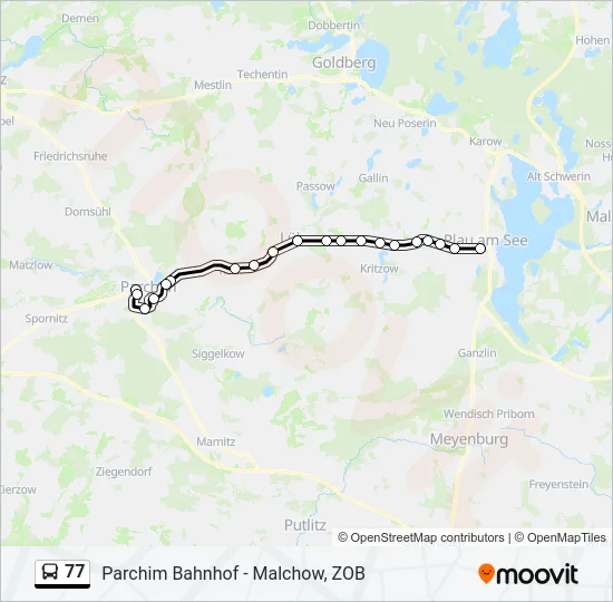 Автобус 77: карта маршрута
