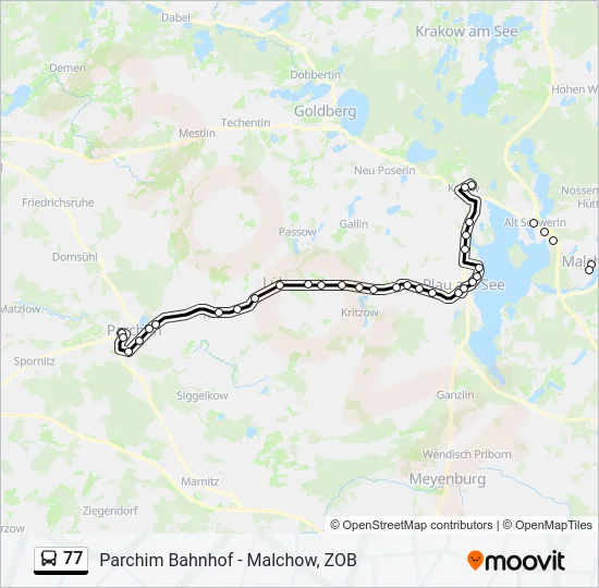 Автобус 77: карта маршрута