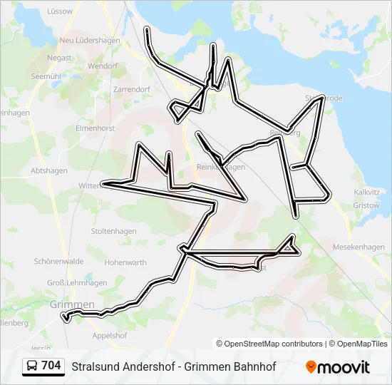 704 Bus Line Map