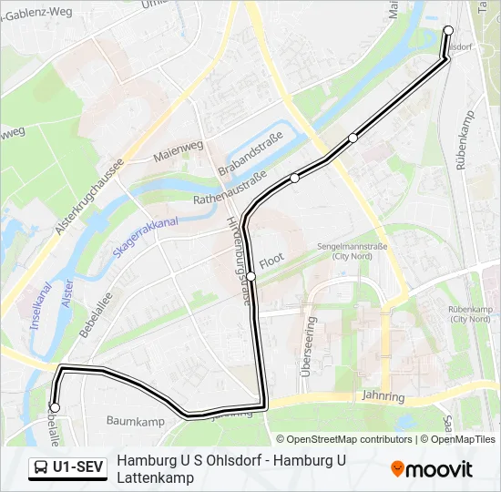  U1-SEV: карта маршрута