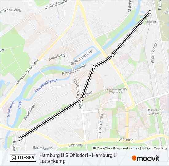  U1-SEV: карта маршрута