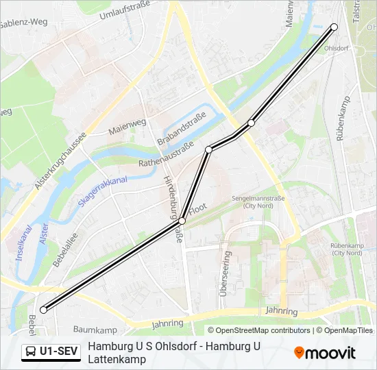 U1-SEV  Line Map