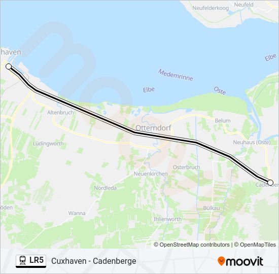 Поезд LR5: карта маршрута