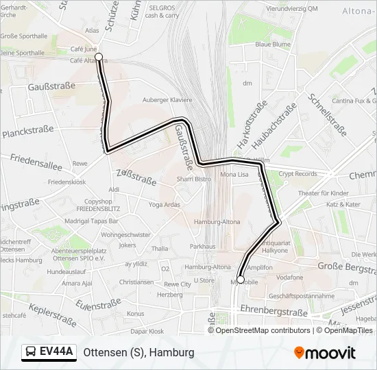 Автобус EV44A: карта маршрута