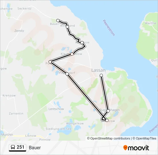 Автобус 251: карта маршрута