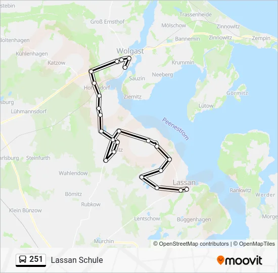 Автобус 251: карта маршрута