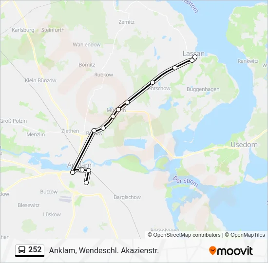 Автобус 252: карта маршрута