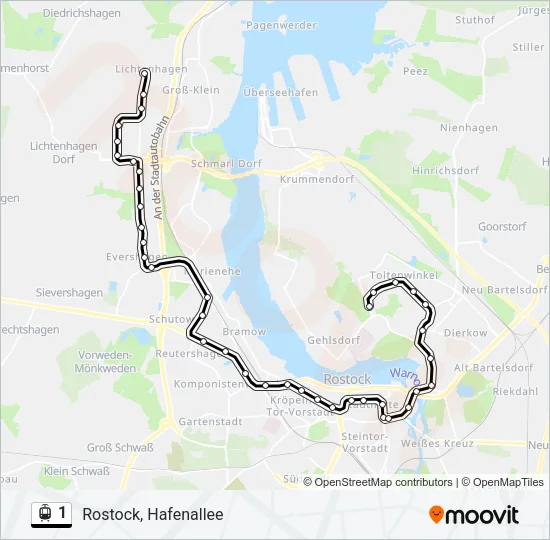 1 Light Rail Line Map