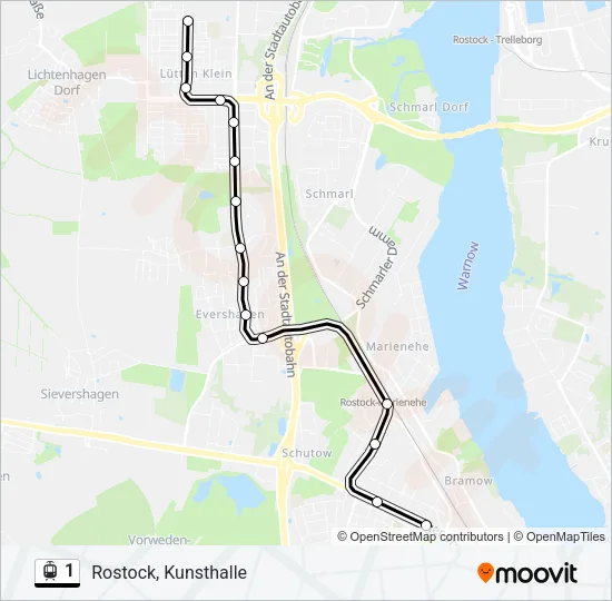1 Light Rail Line Map