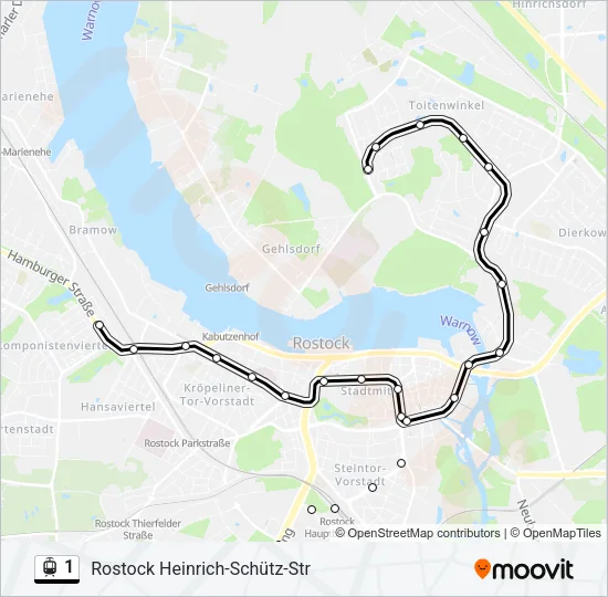 1 Light Rail Line Map