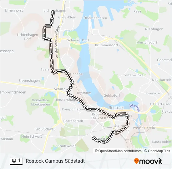 1 Light Rail Line Map