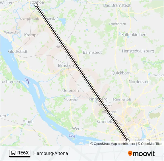 RE6X Bus Line Map