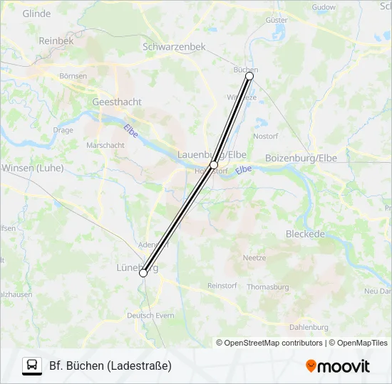 Автобус RE83-SEV: карта маршрута