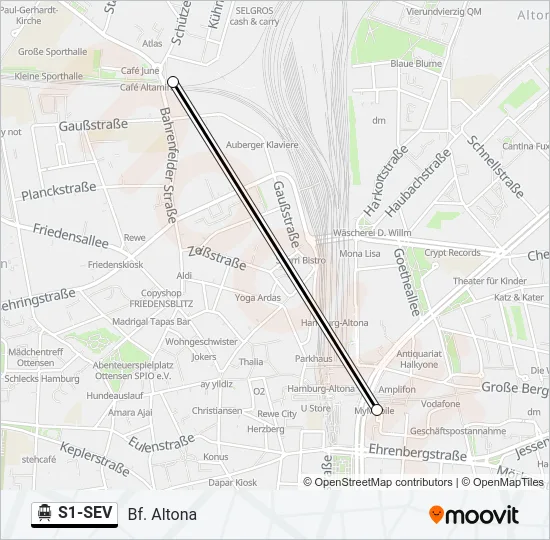 S-Bahn S1-SEV: карта маршрута