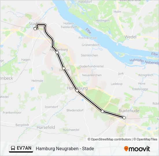 Автобус EV7AN: карта маршрута