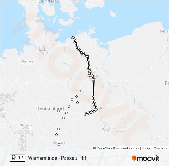 Поезд 17: карта маршрута