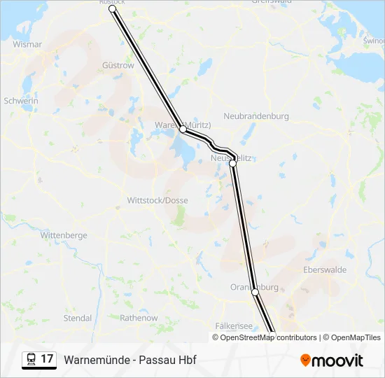 Поезд 17: карта маршрута