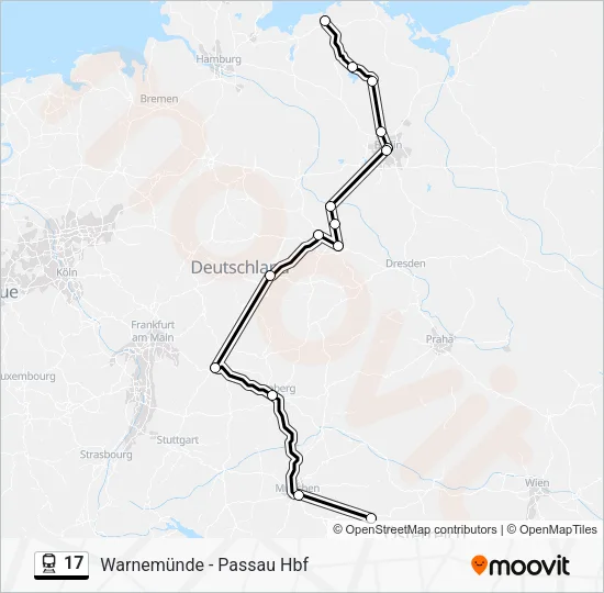 Поезд 17: карта маршрута
