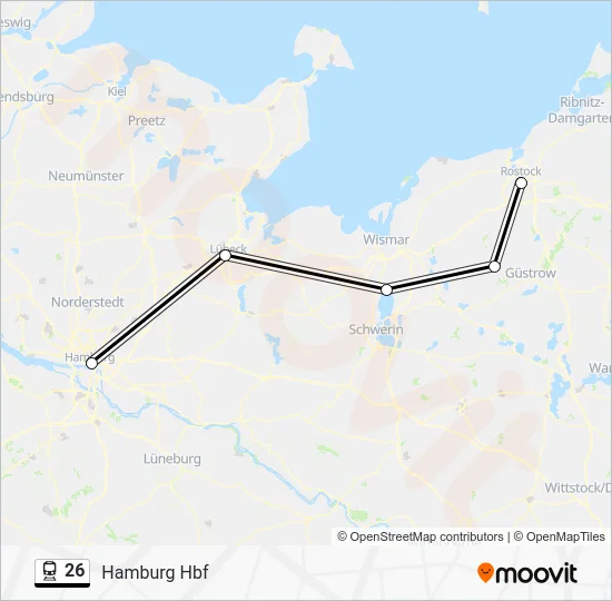 Поезд 26: карта маршрута