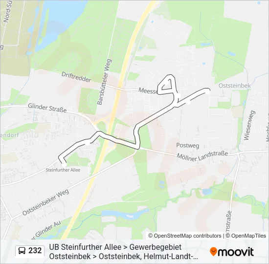 232 Bus Line Map