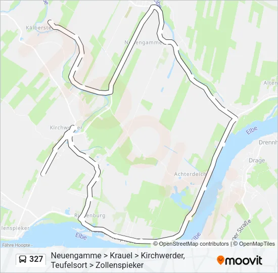 Автобус 327: карта маршрута