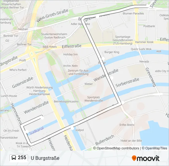 Автобус 255: карта маршрута