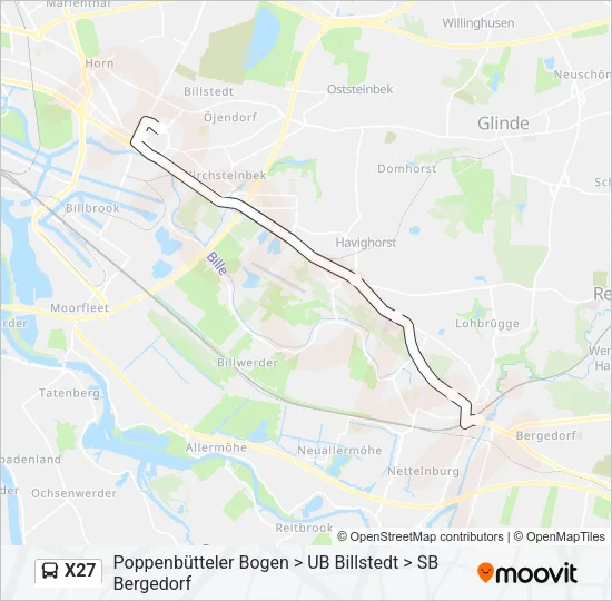 X27 Bus Line Map