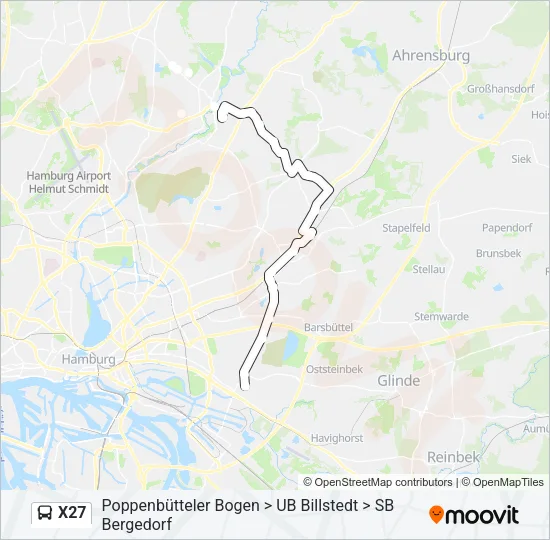 X27 Bus Line Map