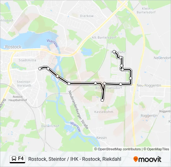 Автобус F4: карта маршрута