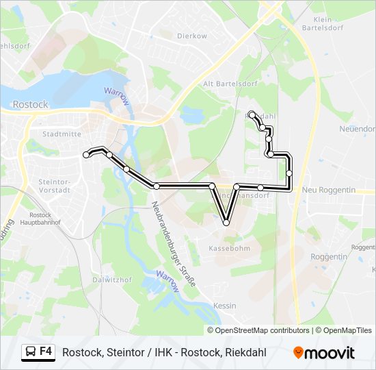 Автобус F4: карта маршрута
