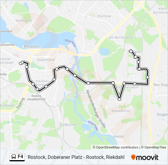 Автобус F4: карта маршрута