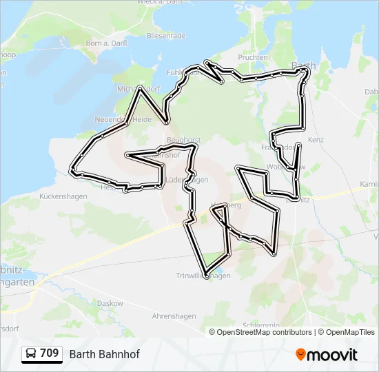 709 Bus Line Map