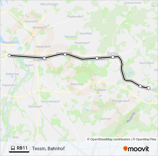 Автобус RB11: карта маршрута